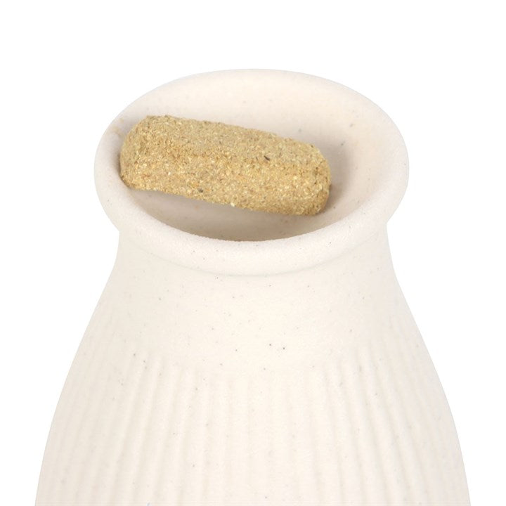 Cream Ribbed Palo Santo Brick Burner