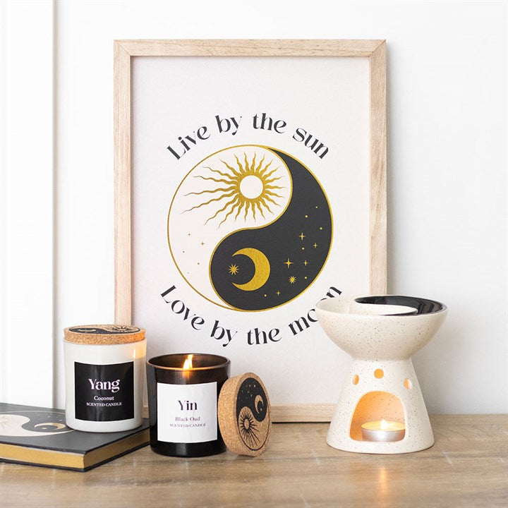 Set of 2 Yin Yang Black Oud and Coconut Candles