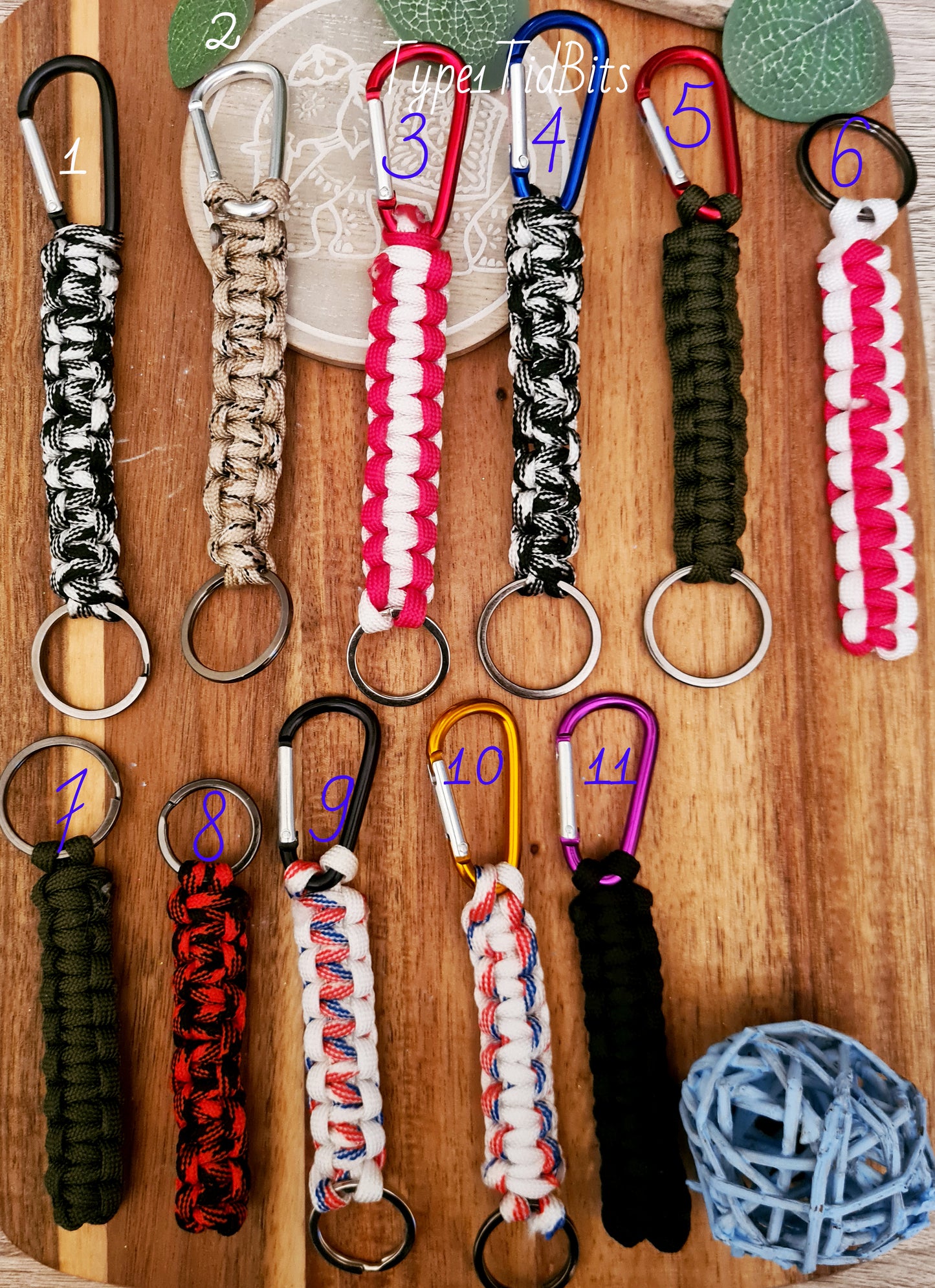 Medical Alert Paracord Key Ring 11 To Choose From Diabetic Keyfob Handmade Diabetes Gift SOS Various Designs