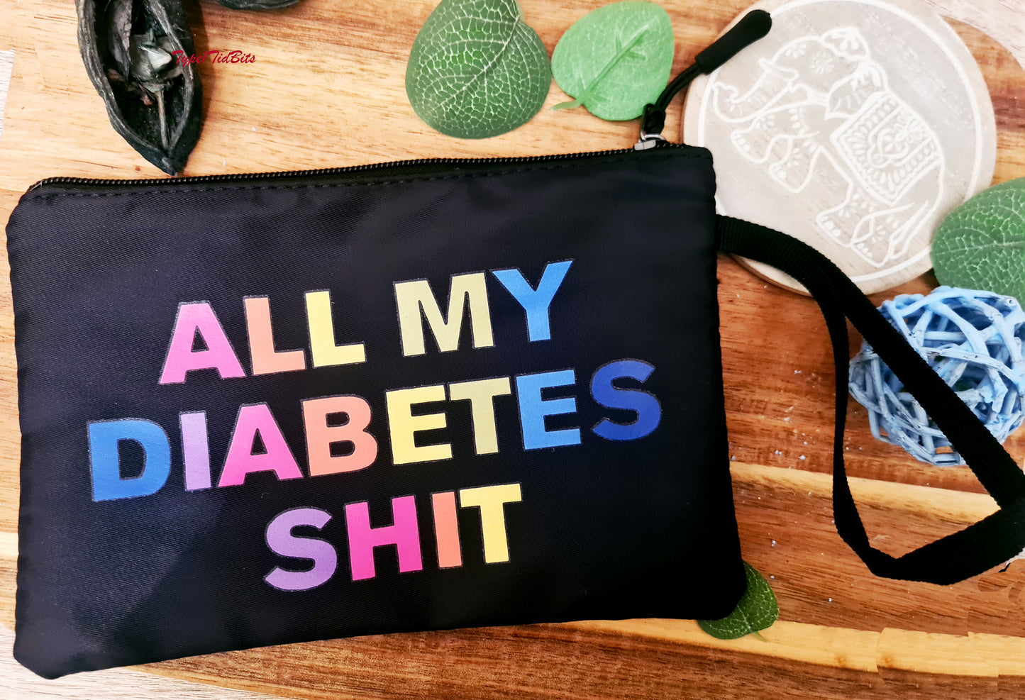 All My Diabetes Shit Funny Diabetic Travel Bag Pouch With Strap