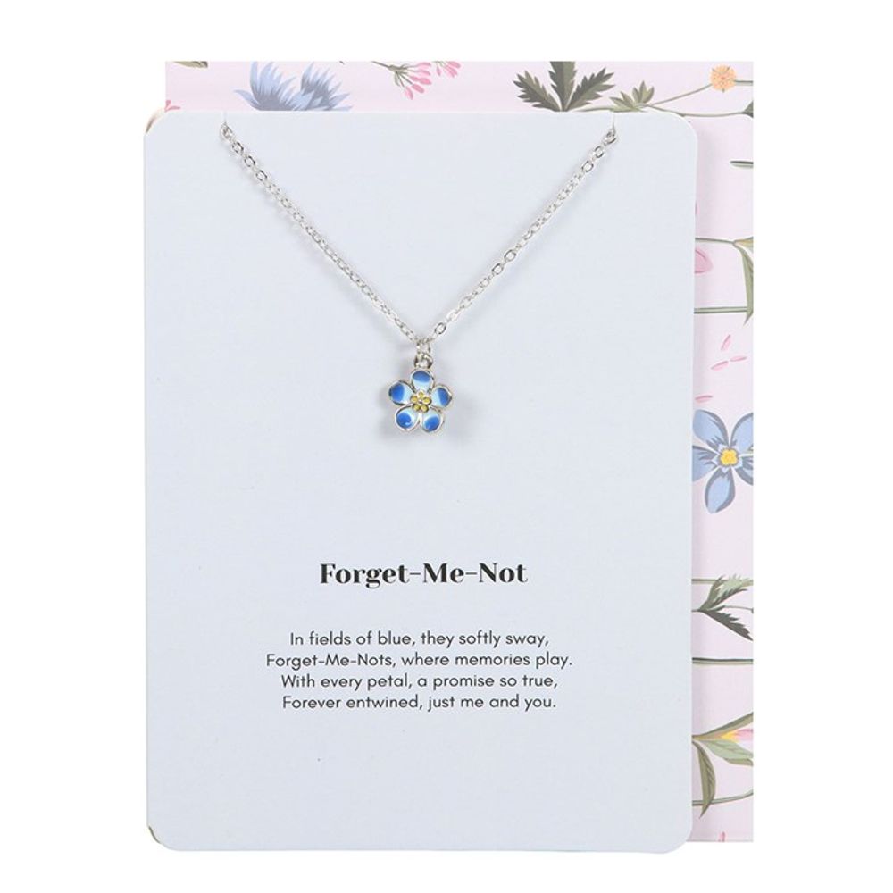 Forget-Me-Not Flower Necklace on Greeting Card