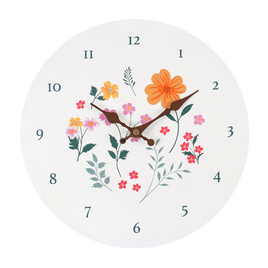 28cm Botanical Floral Wall Clock