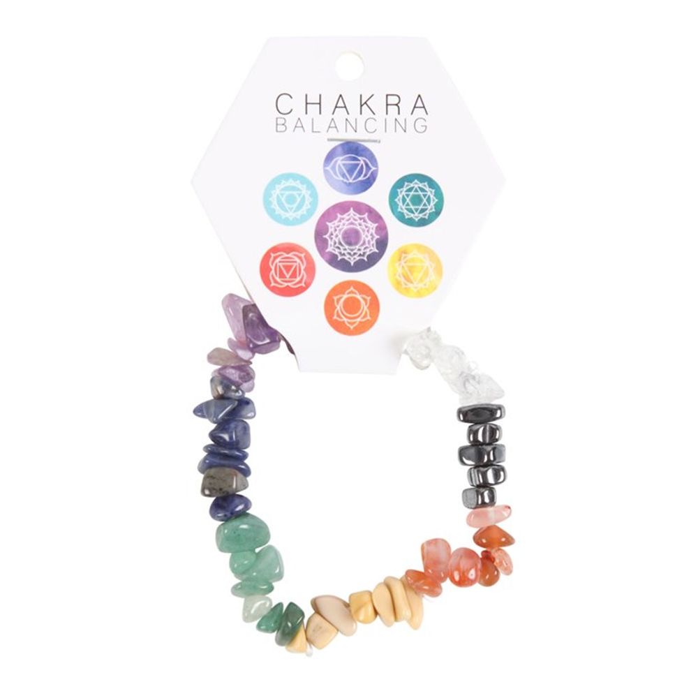 Set of 24 Chakra Crystal Chip Bracelets in Display Box