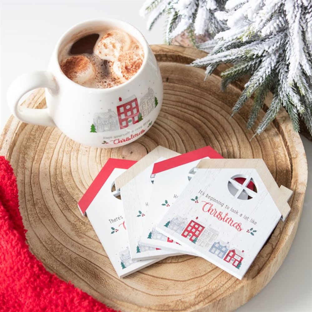 Christmas Village Coaster Set