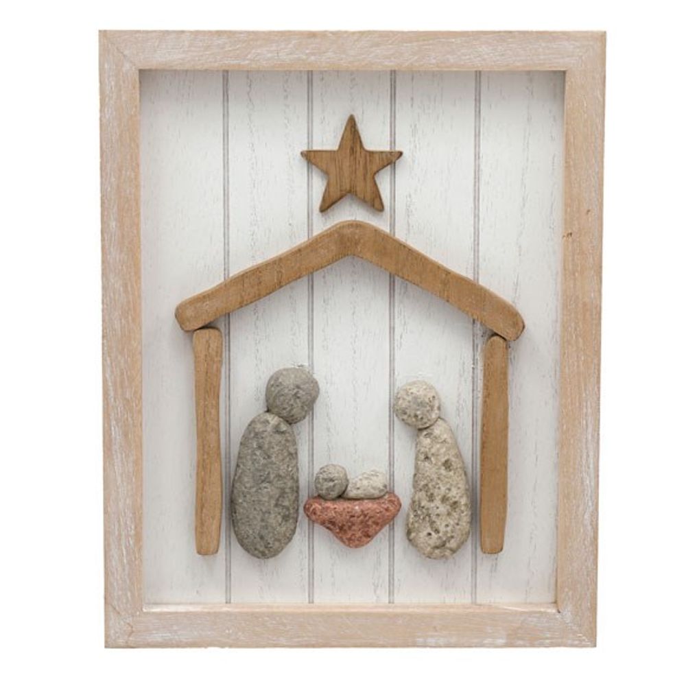 Pebble Nativity Wall Plaque