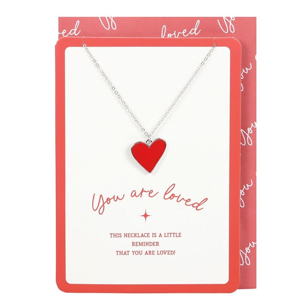 You Are Loved Heart Pendant Necklace Card