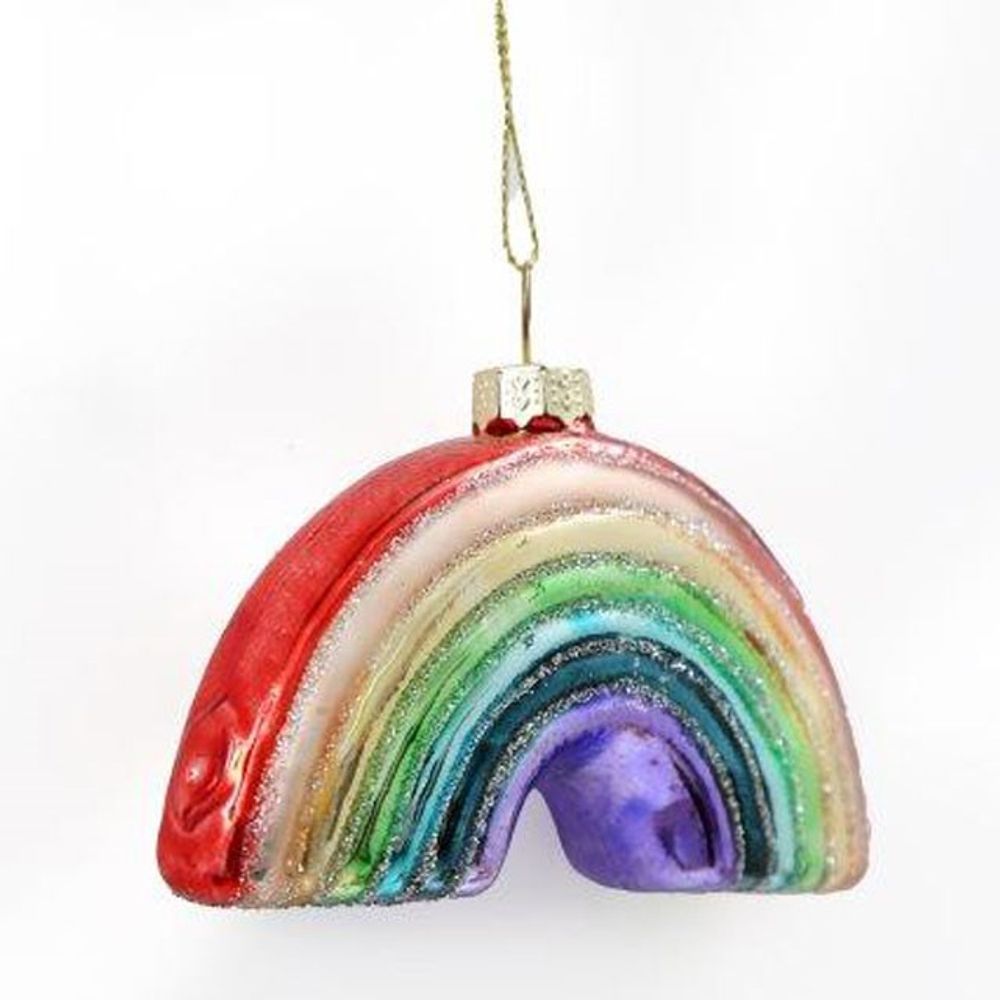 10cm Rainbow Glass Bauble