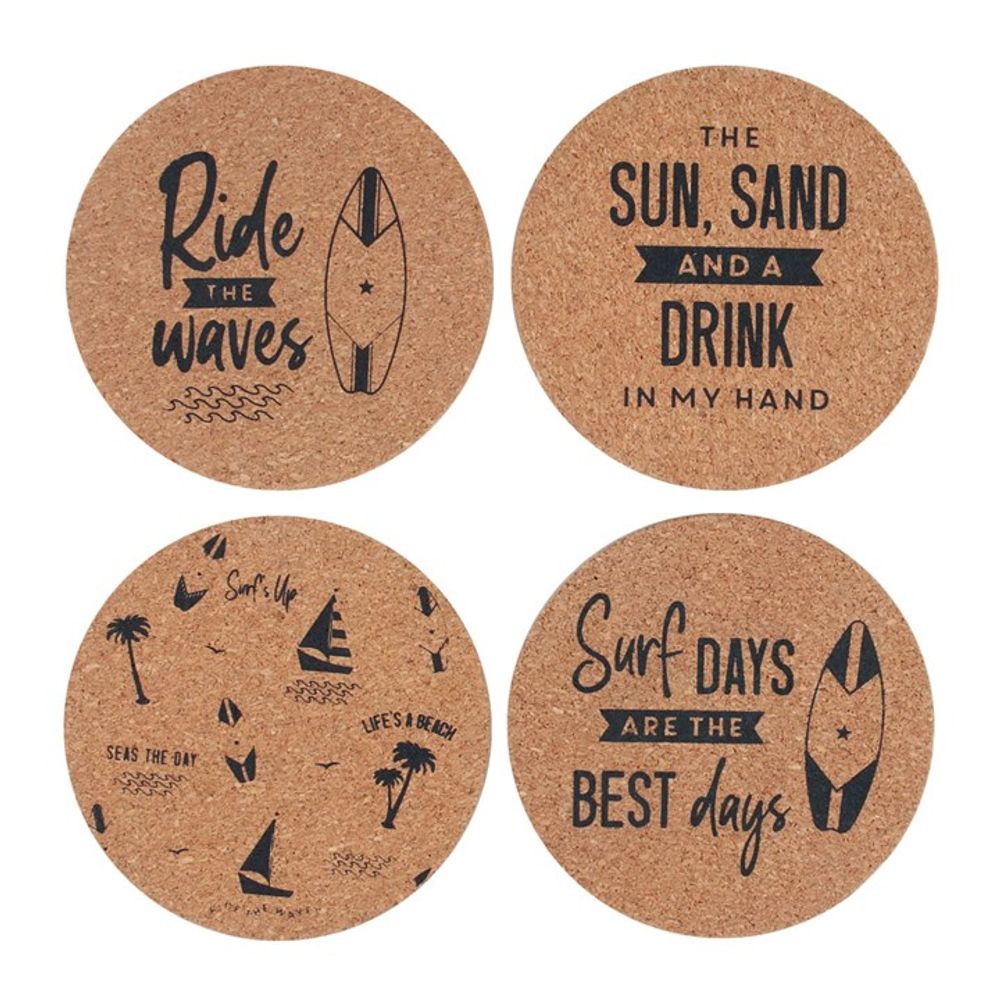 Surf's Up Cork Coaster Set