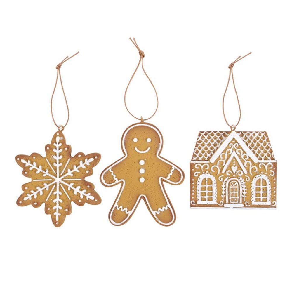 Set of 3 Hanging Gingerbread Decorations