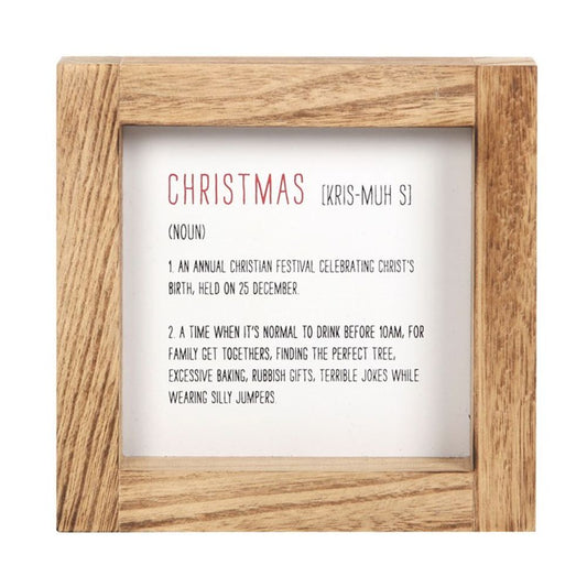 Christmas Definition Wooden Sign