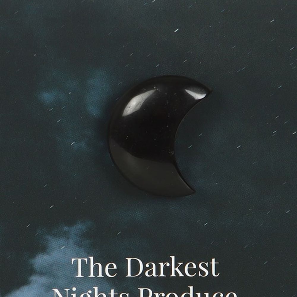 Darkest Nights Black Obsidian Crystal Moon Greeting Card