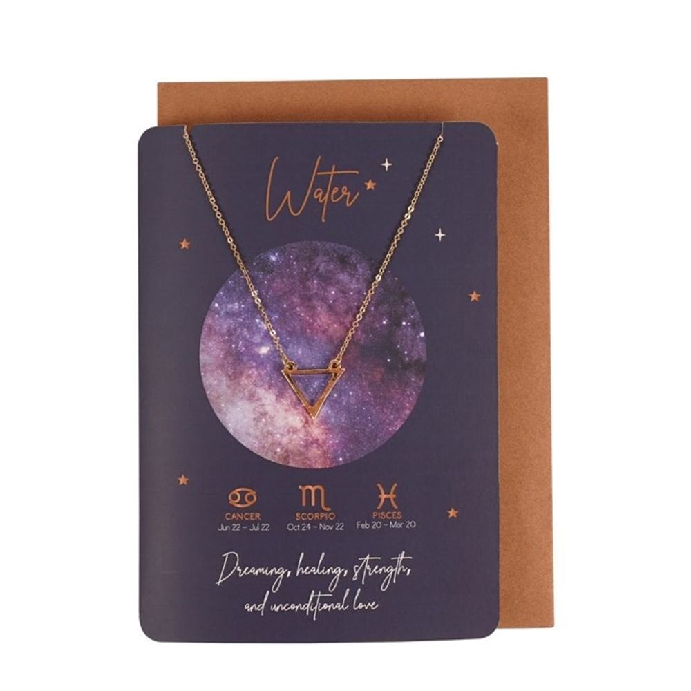 Water Element Zodiac Necklace Card