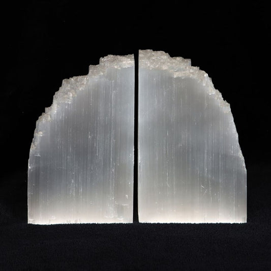 Selenite Crystal Bookends