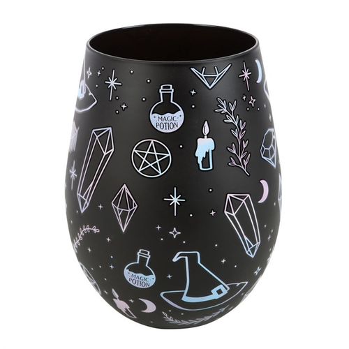 Crystal Witch Print Stemless Glass