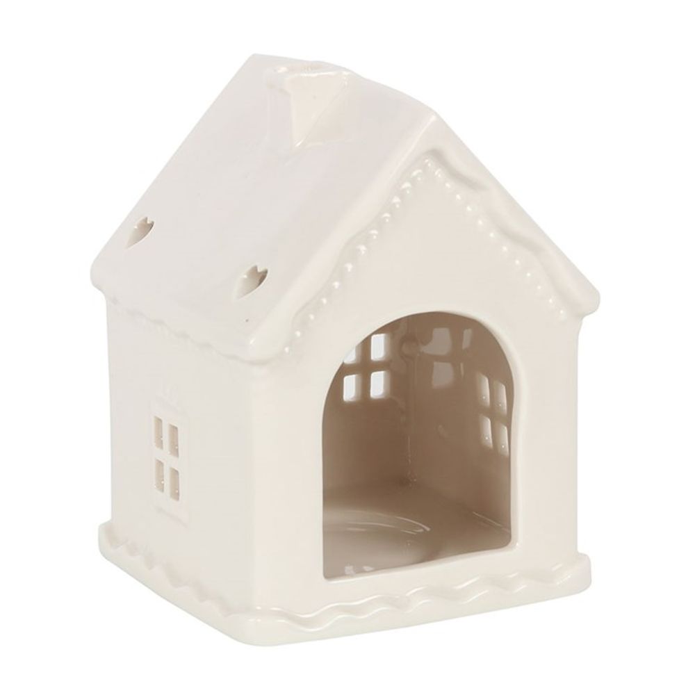 White Gingerbread House Tealight Holder