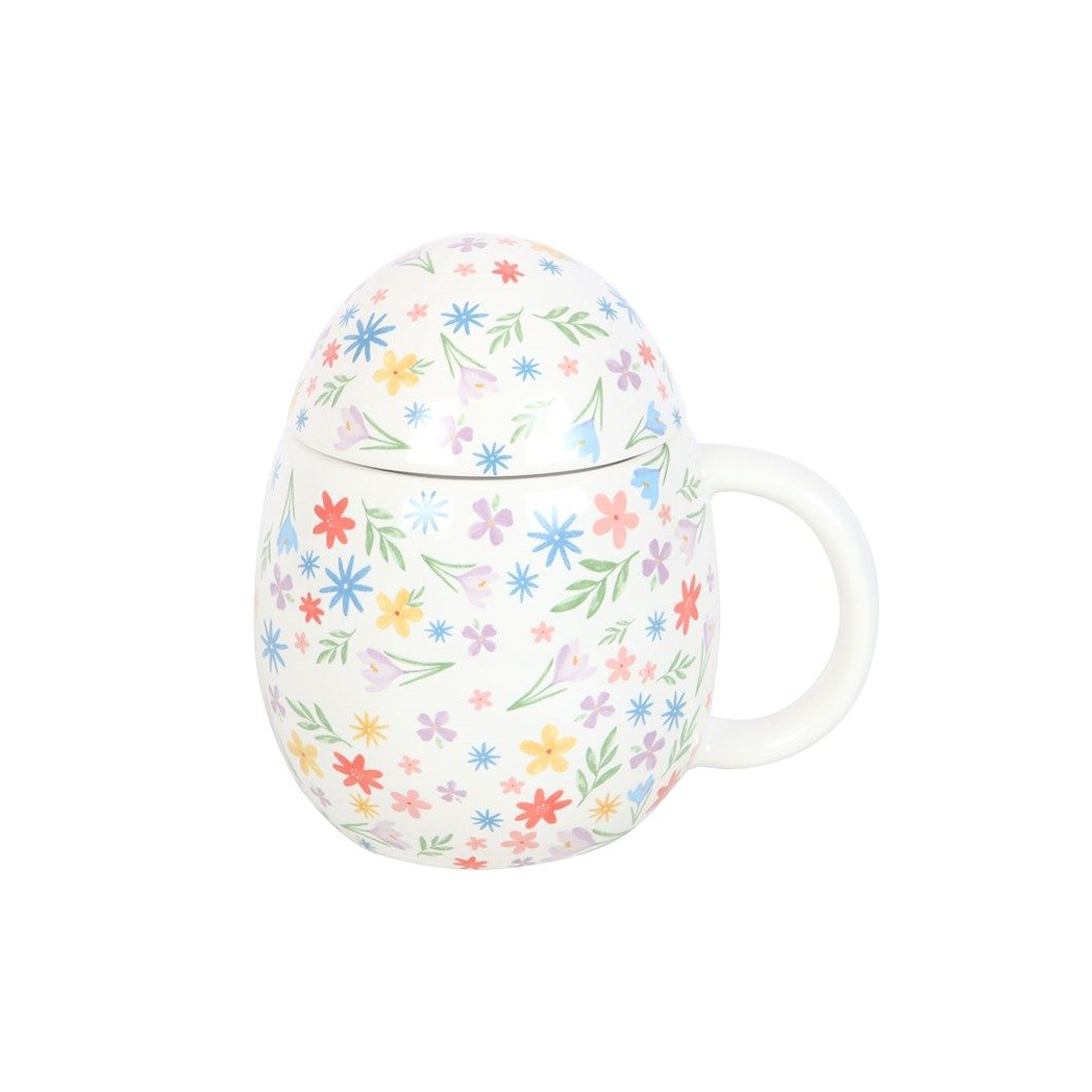 Spring Floral Print Egg Shaped Mug