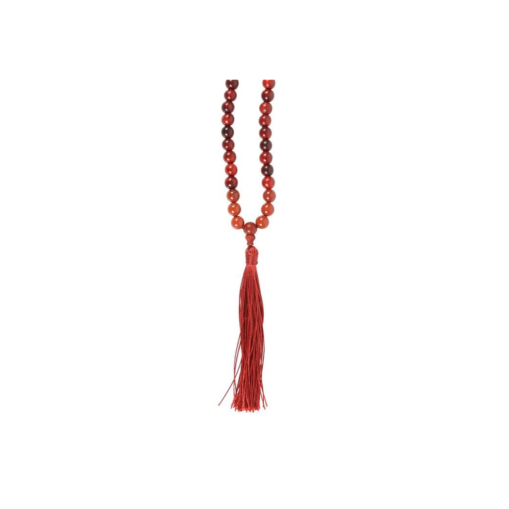 Grounding Rosewood & Red Jasper Mallah Necklace