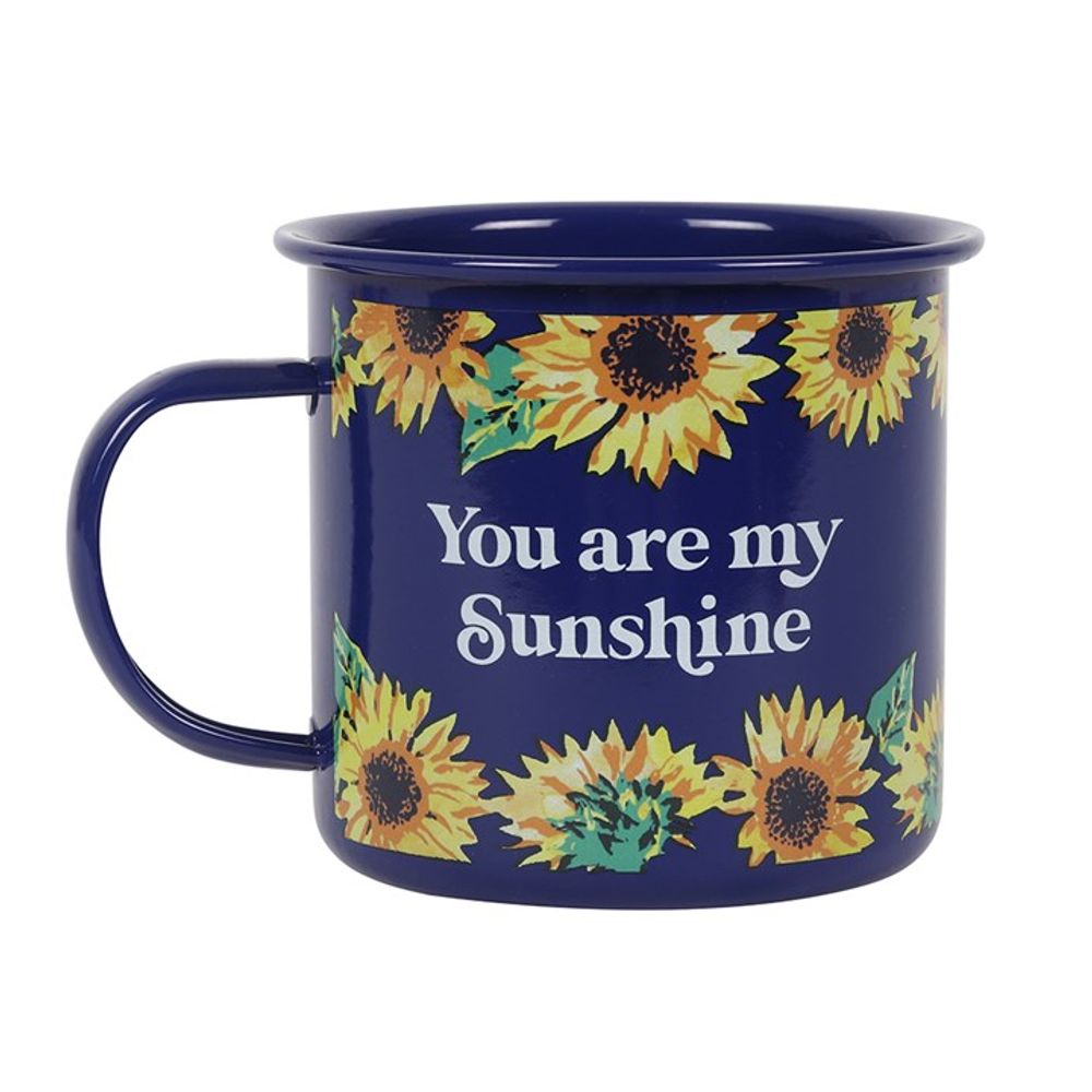 You Are My Sunshine Sunflower Enamel Mug