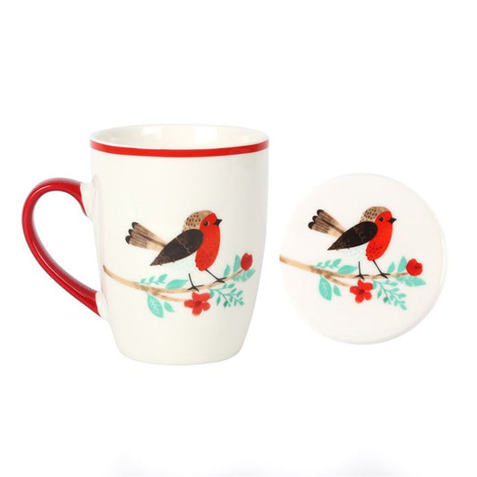 Winter Robin Mug and Coaster Set