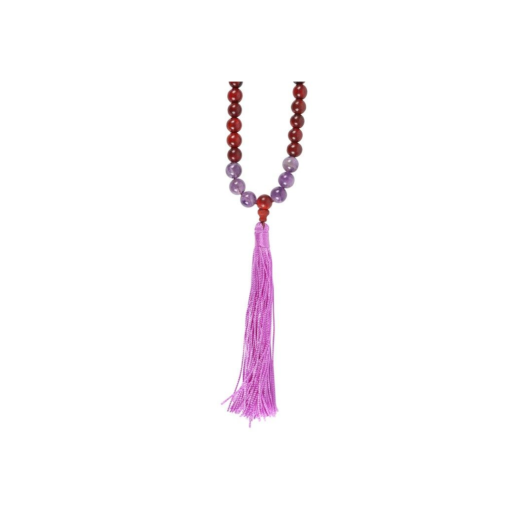 Intuition Rosewood & Amethyst Mallah Necklace