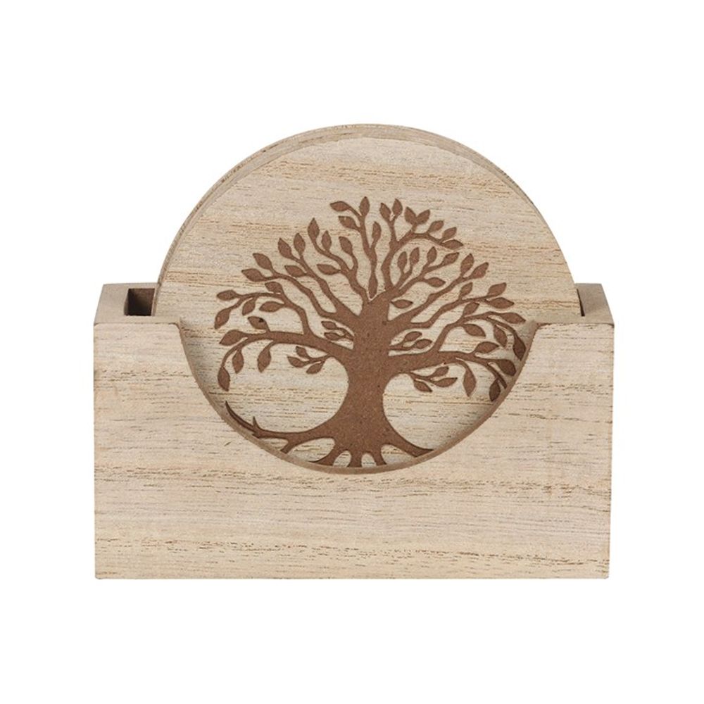 Set of 4 Tree of Life Engraved Coasters