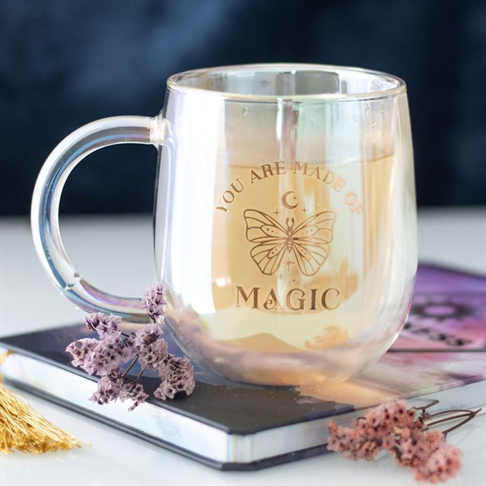 You Are Made of Magic Iridescent Double Walled Glass Mug