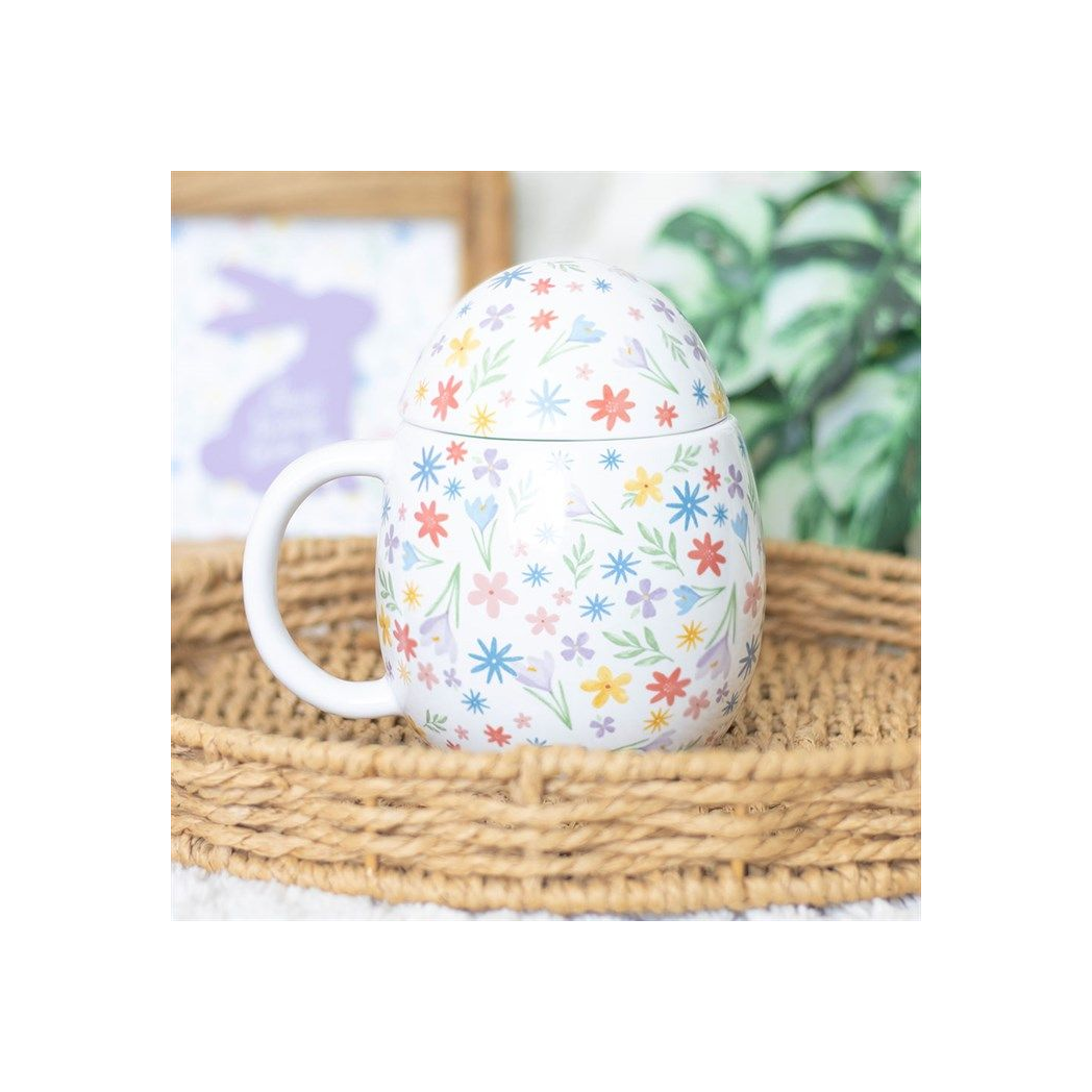 Spring Floral Print Egg Shaped Mug