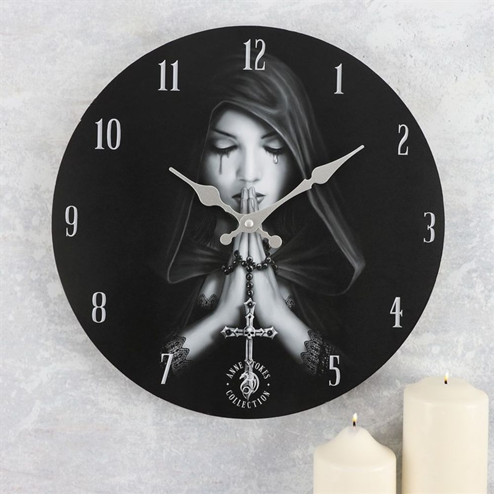 Gothic Prayer Wall Clock by Anne Stokes