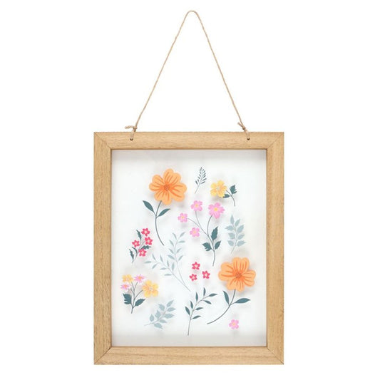 Botanical Printed Glass Wall Hanging