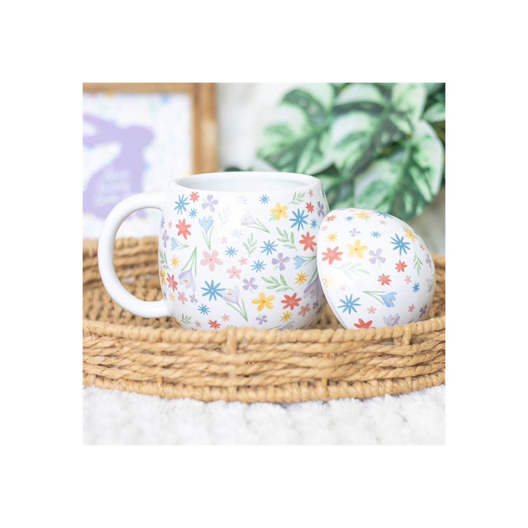 Spring Floral Print Egg Shaped Mug