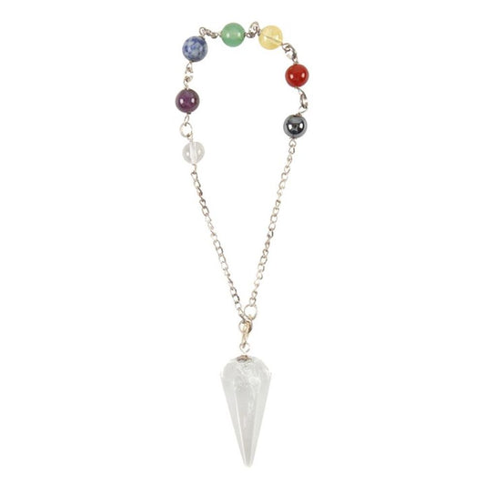 Clear Quartz Chakra Pendulum Bracelet