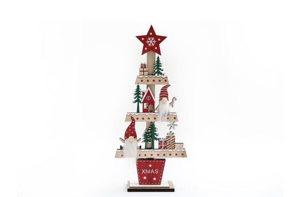 29.5cm Wooden Gonk Tree Standing Decoration