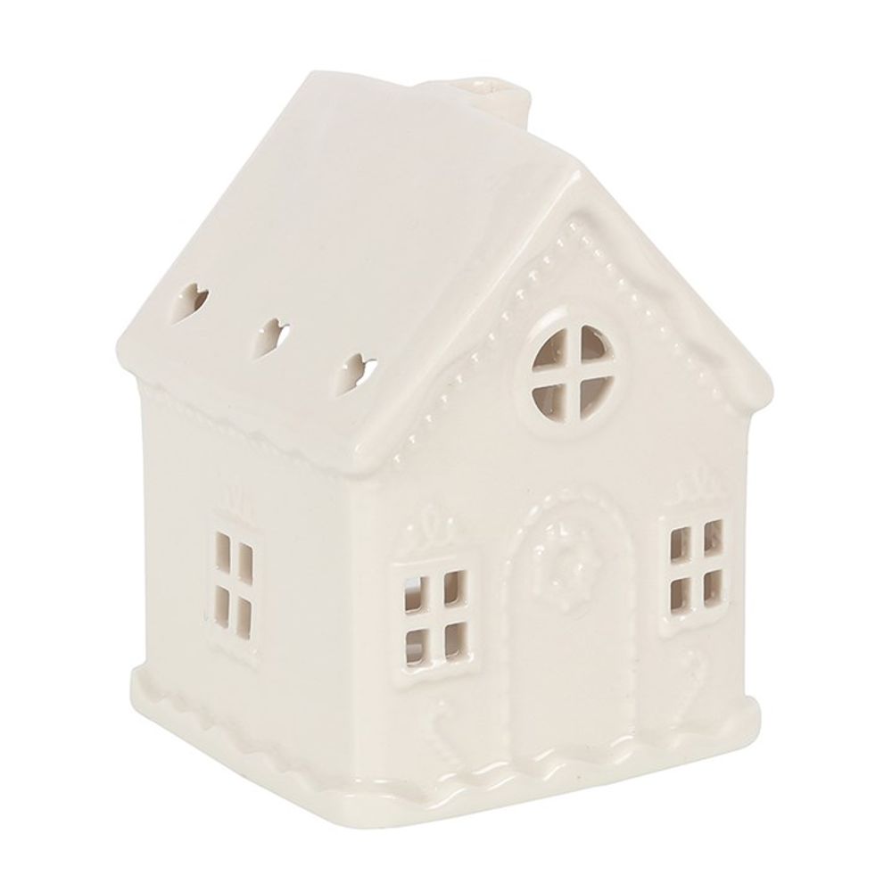 White Gingerbread House Tealight Holder