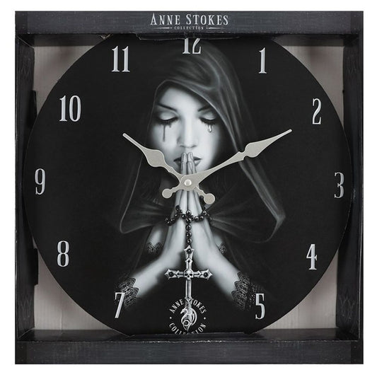 Gothic Prayer Wall Clock by Anne Stokes