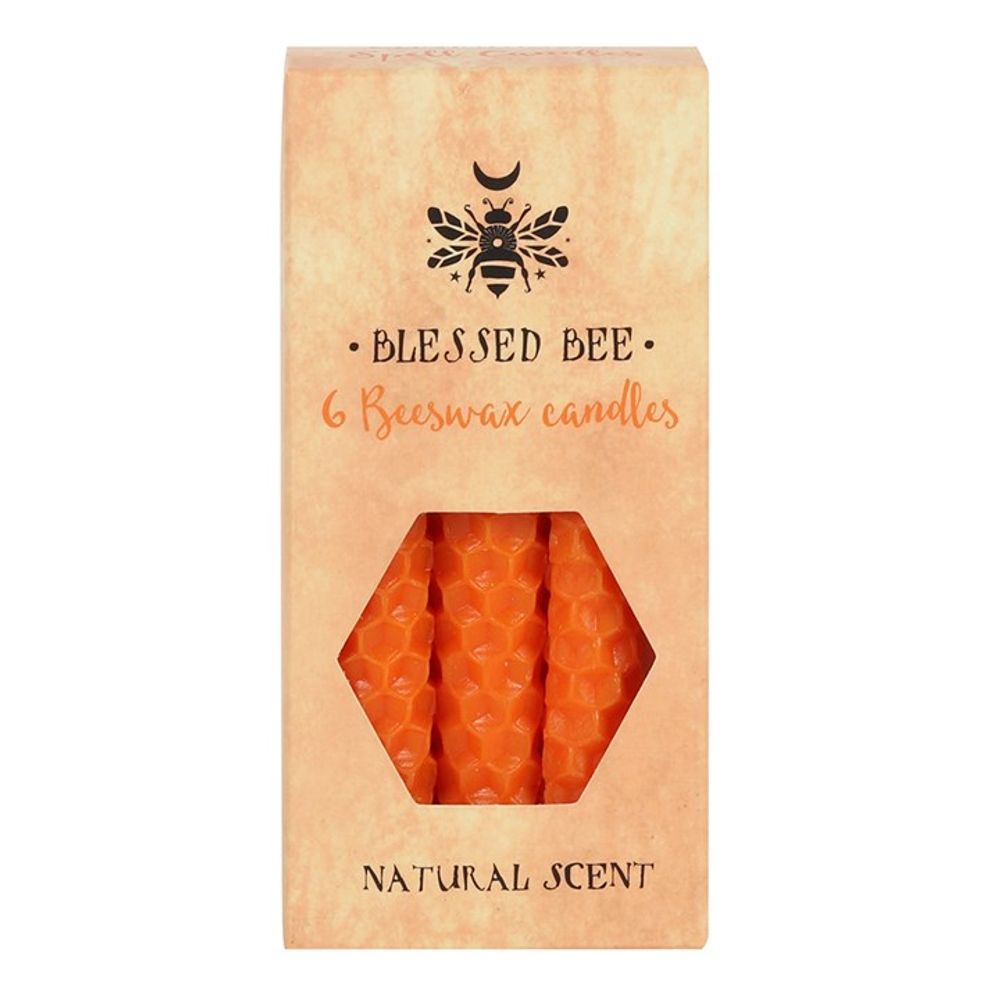 Set of 6 Orange Beeswax Spell Candles