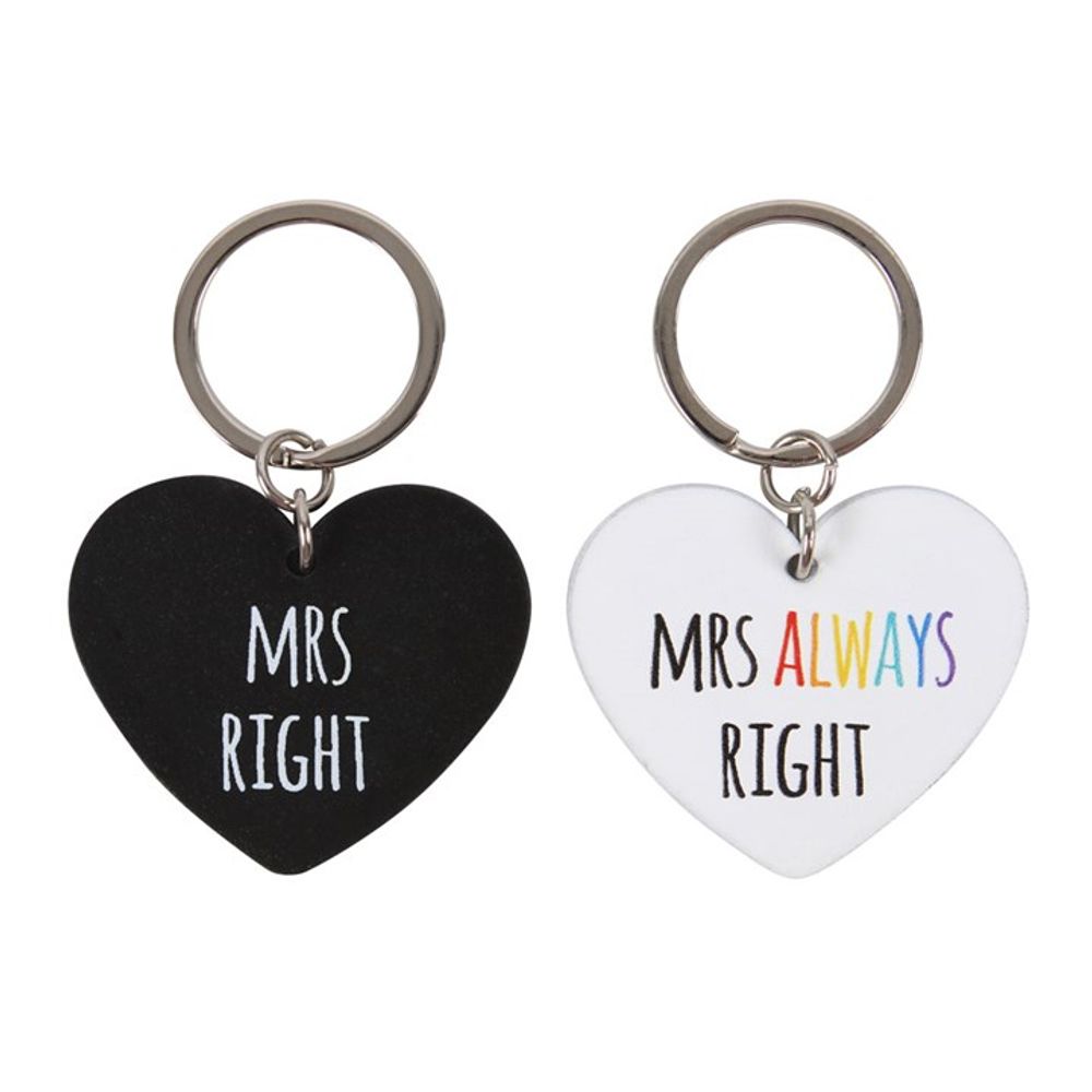 Mrs and Mrs Right Keyring Set