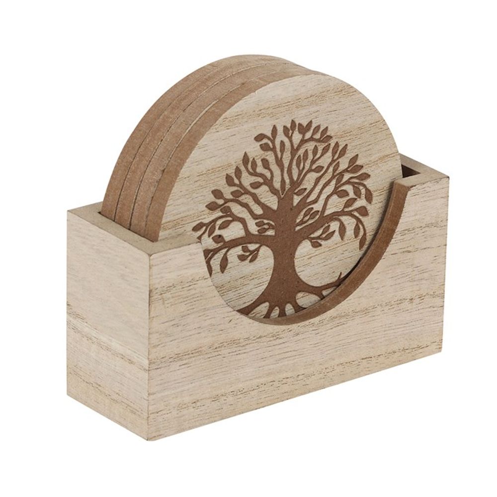 Set of 4 Tree of Life Engraved Coasters