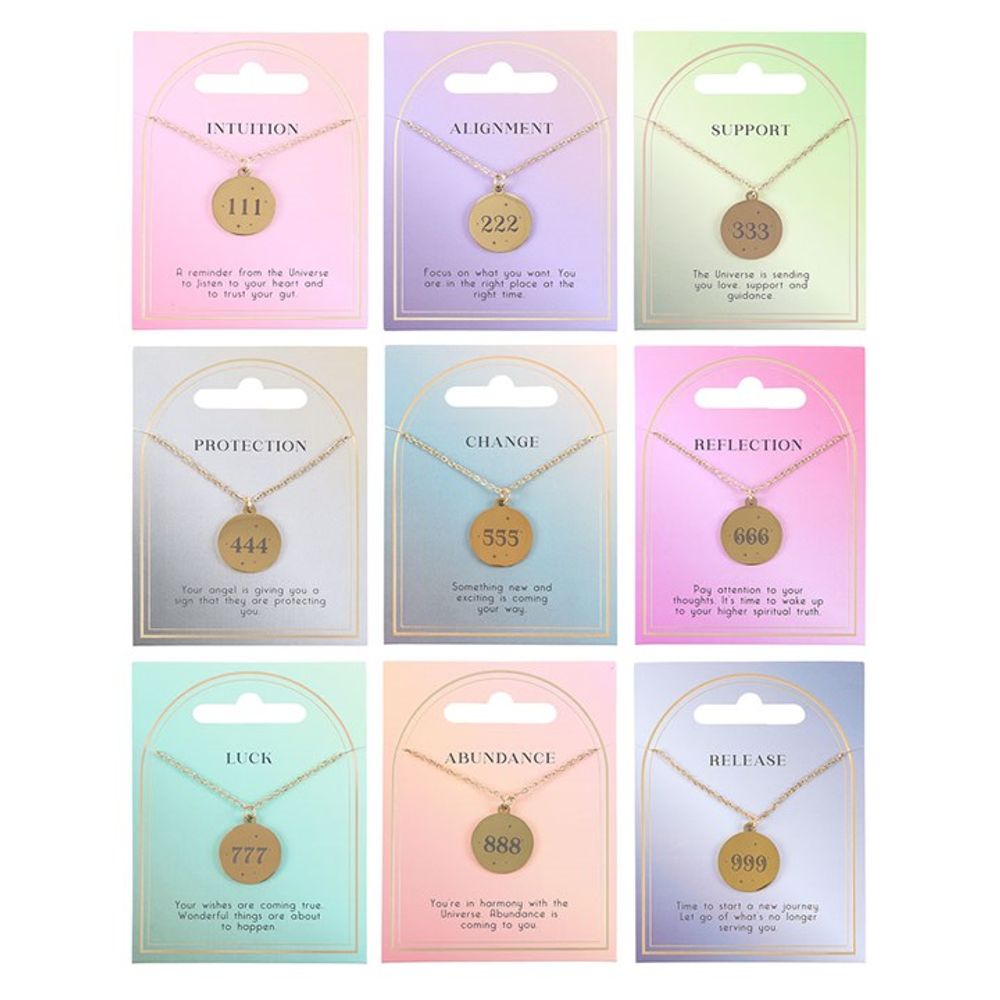 Set of 9 Angel Number Necklaces