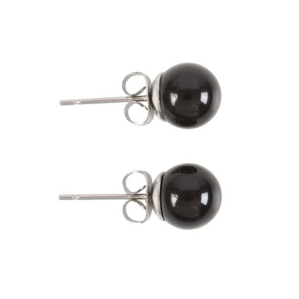 Black Agate Semi Precious Crystal Earrings